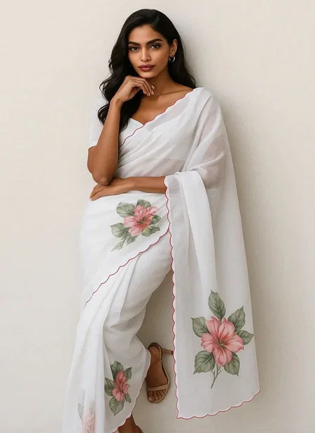 MG 566 Soft Gorgette Digital Printed Fancy Saree Suppliers In India